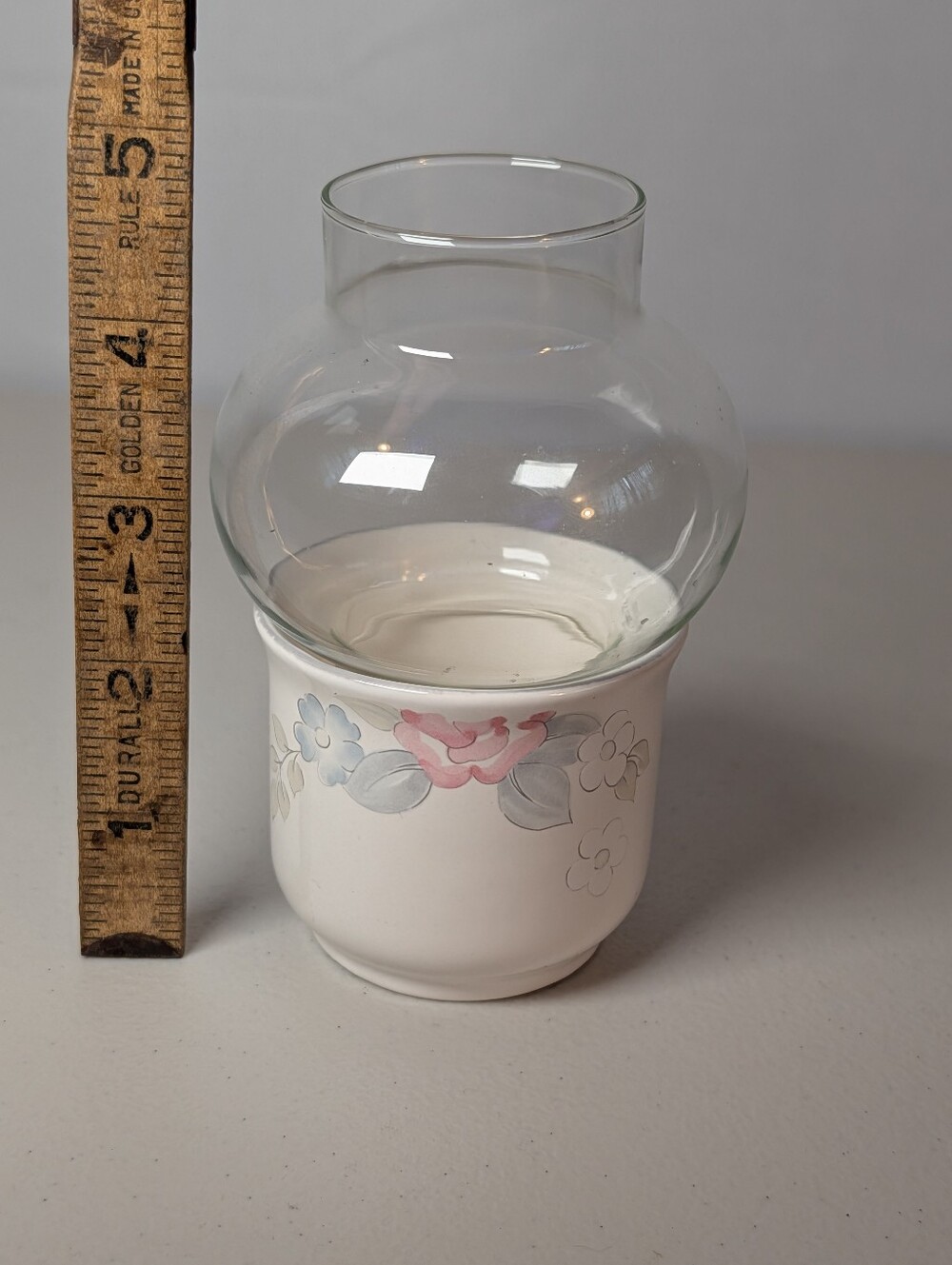 Mini Lite Votive with Glass Globe Wyndham by Pfaltzgraff Cottagecore Grannycore